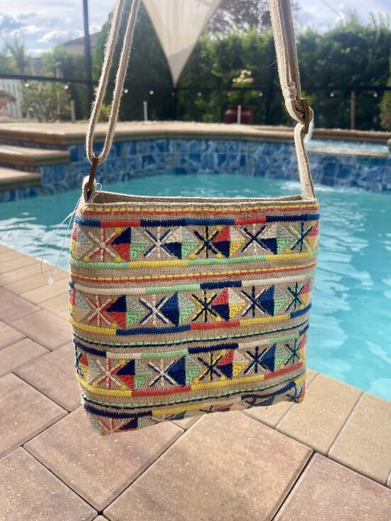 Sonoma Handbags - SONOMA Embroidered Boho Crossbody Bag Colorful Canvas Purse